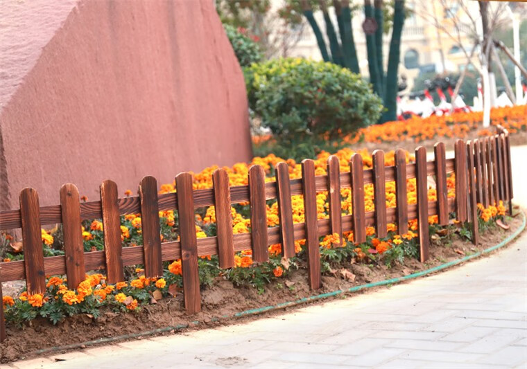 实木栅栏护栏装饰花园围栏室外庭院栏栅小篱笆户外围墙隔断合页8个及