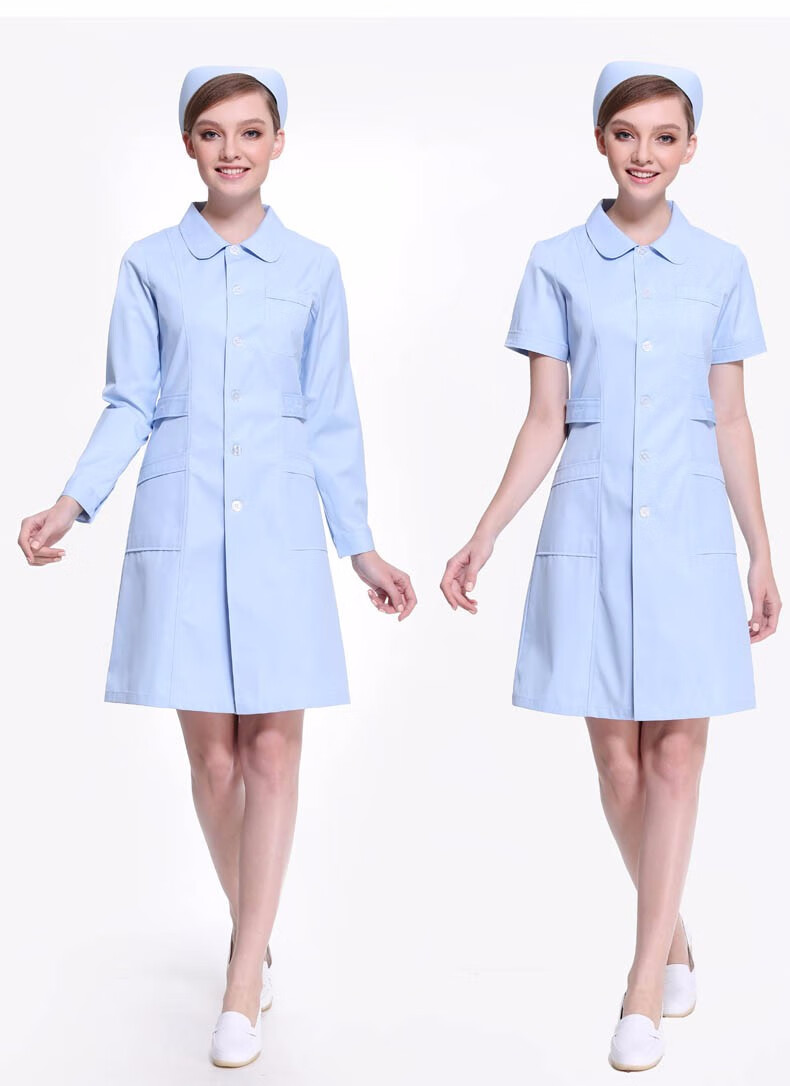 护士服短袖女薄款粉色白大褂长袖200夏季夏装两件套学生美容院工作服