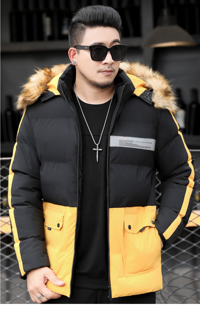 黑黄色 5xl【190-210斤】 品牌: 胖哥哥 商品名称:胖哥哥大码男装连帽