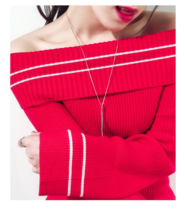 洛妃儿 925纯银流苏毛衣链女简约百搭时尚个性长款大气吊坠银项链