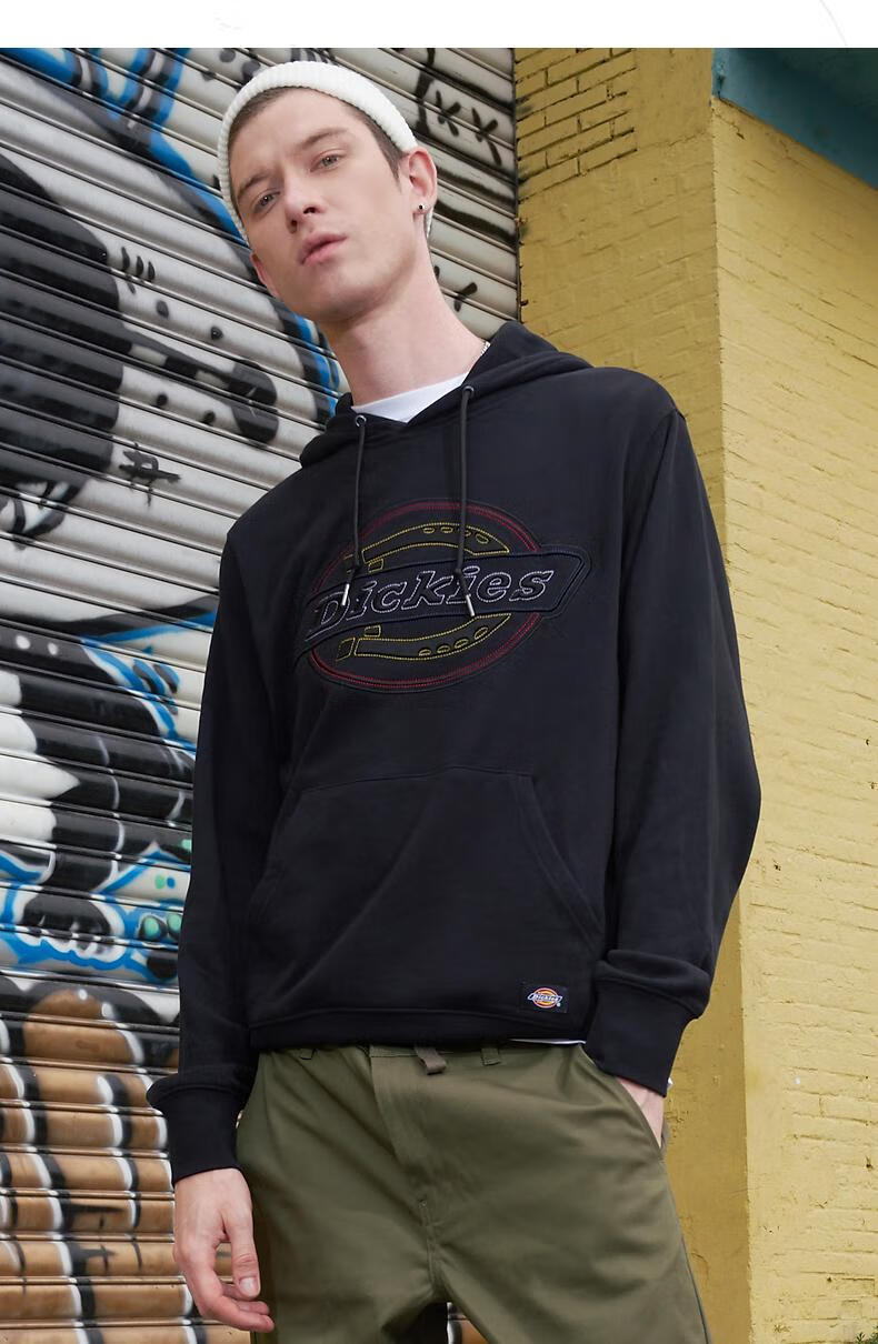 卫衣 logo绣花连帽卫衣 男士秋季棉毛圈布套头上衣 卫衣男 dk009491