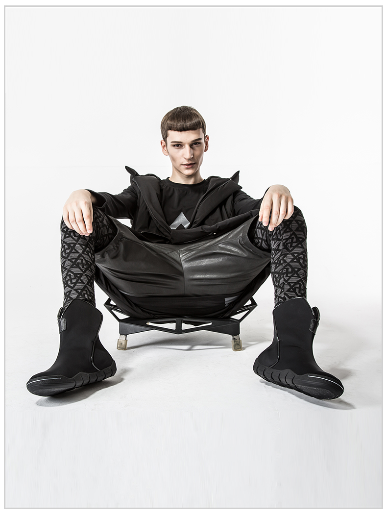 诺凡希 冬季新款雪地靴男士中筒时尚加绒保暖防滑男靴个性潮 太空黑