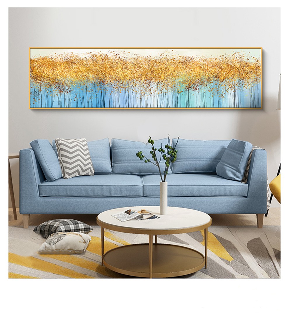 卧室装饰画现代简约轻奢抽象发财树客厅沙发背景墙大厅壁画室内电视墙