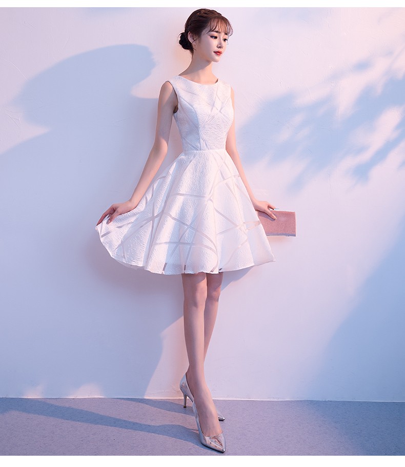 沐阳白色晚礼服2021新款高贵名媛短款学生少女洋装宴会小晚礼服连衣裙