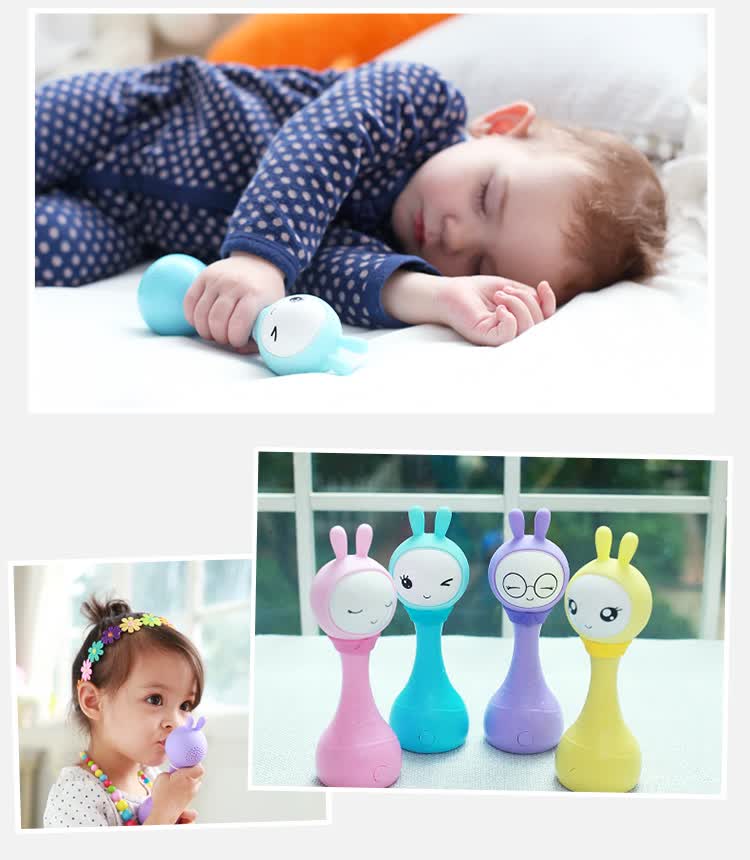 Huohuo Rabbit Newborn Electronic Soothing Rattle Teether Infant Baby Toy Early Education Story Machine Birthday Gift 9