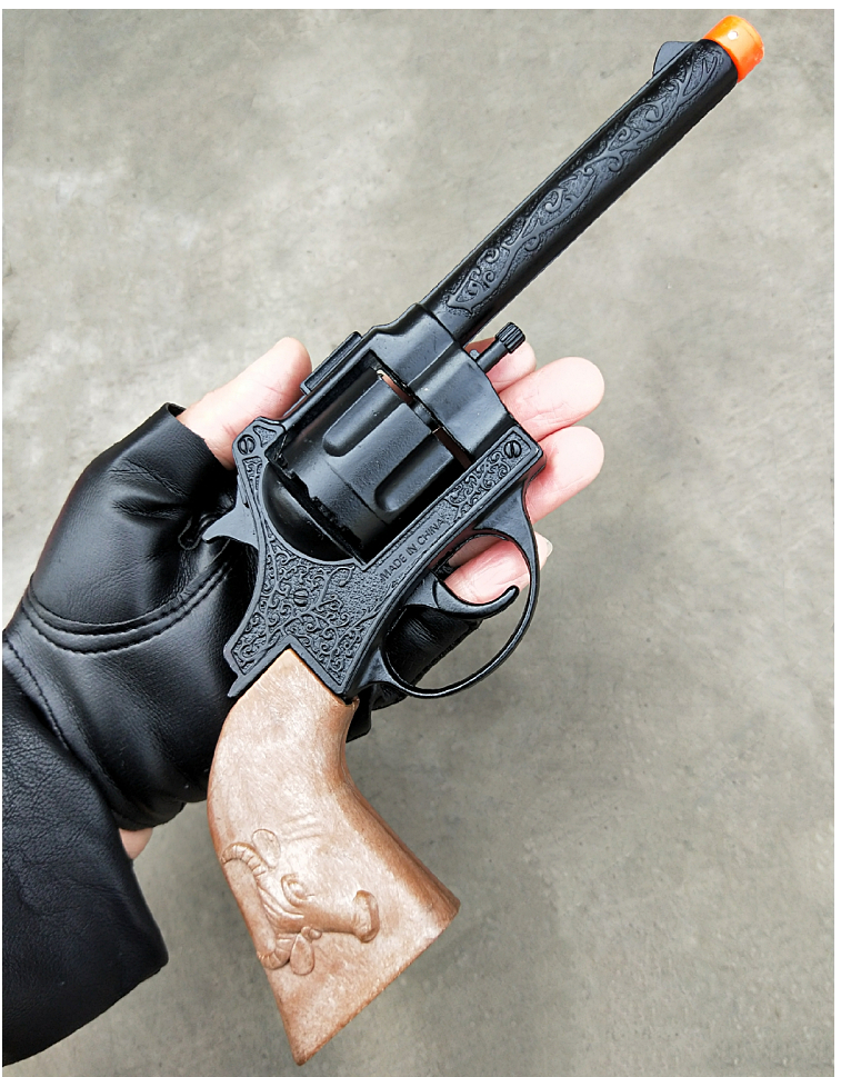 童年怀旧玩具砸弹炮枪全金属牛仔左轮砸弹炮枪12响连发全金属左轮可响