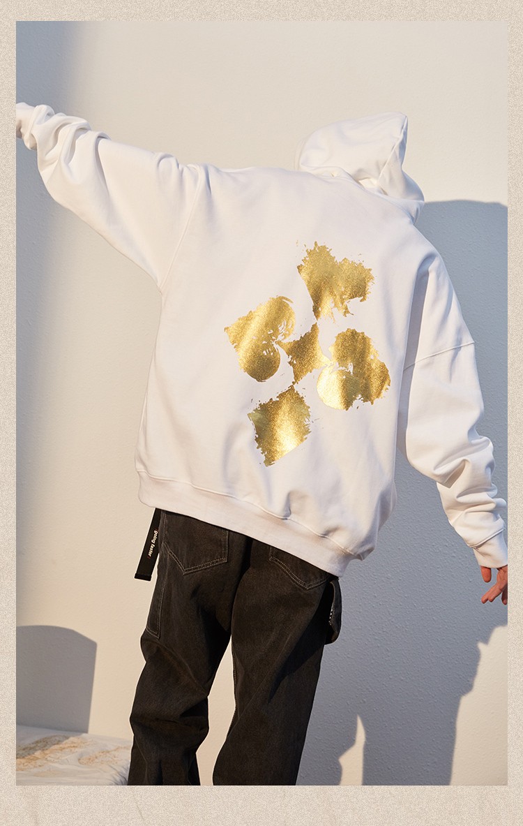 国潮专营owx烫金扑克卫衣男女情侣连帽加厚加绒秋冬款嘻哈宽松纯棉