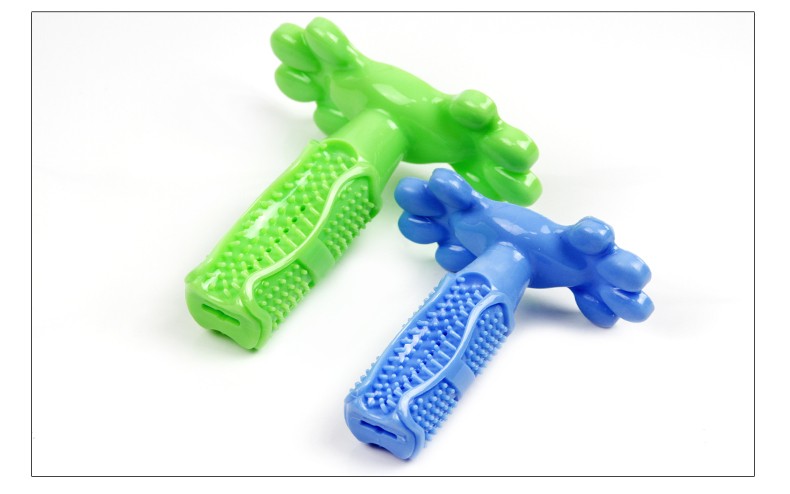 宠百思狗狗橡胶牙刷透明色大号