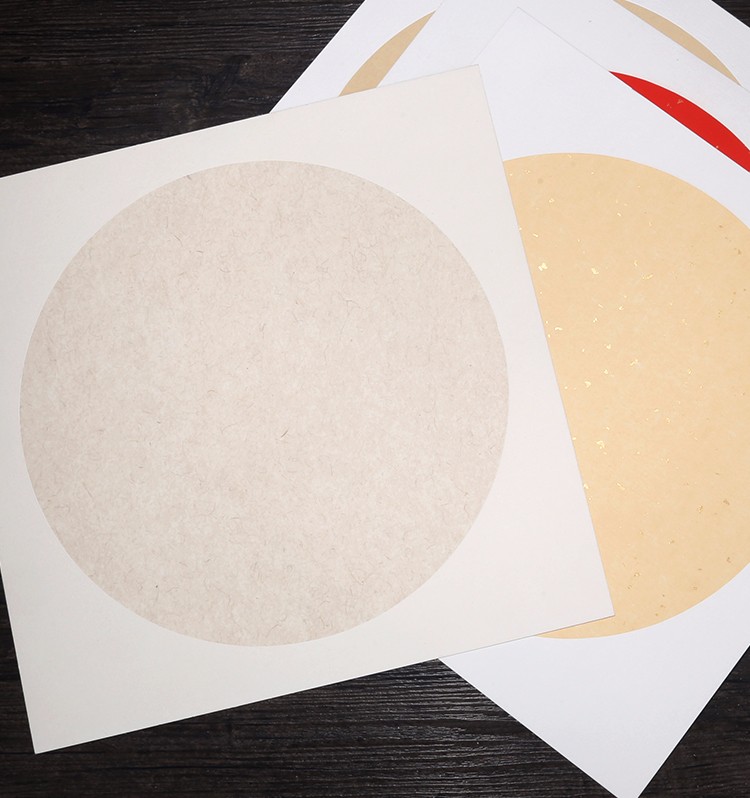 加厚生宣纸国画圆形镜片扇面软卡熟宣工笔画毛笔书法国画专用作品纸