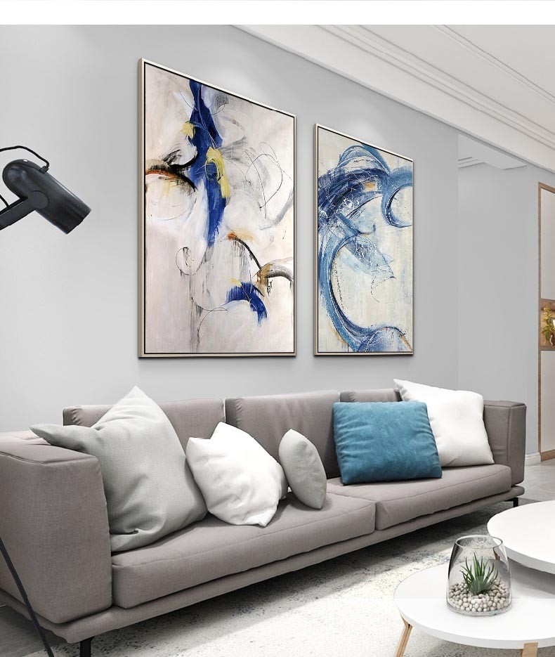 名图手绘油画手工入户玄关装饰画现代简约客厅抽象画北欧大气轻奢壁画