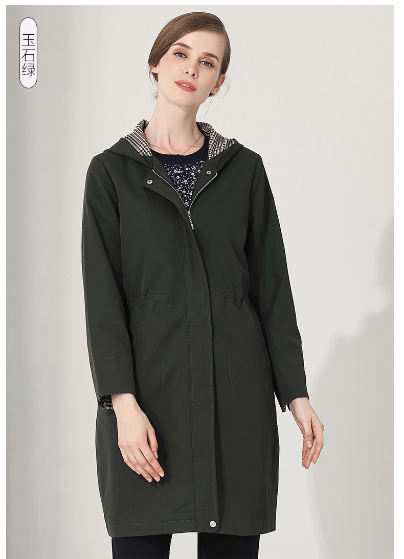 米兰登秋装新品中老年女装风衣妈妈装外套中长款大码wk380001 卡其