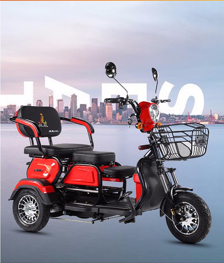 凤凰phoenix电动三轮车家用轻便小型女士代步车接送孩子亲子三座电动