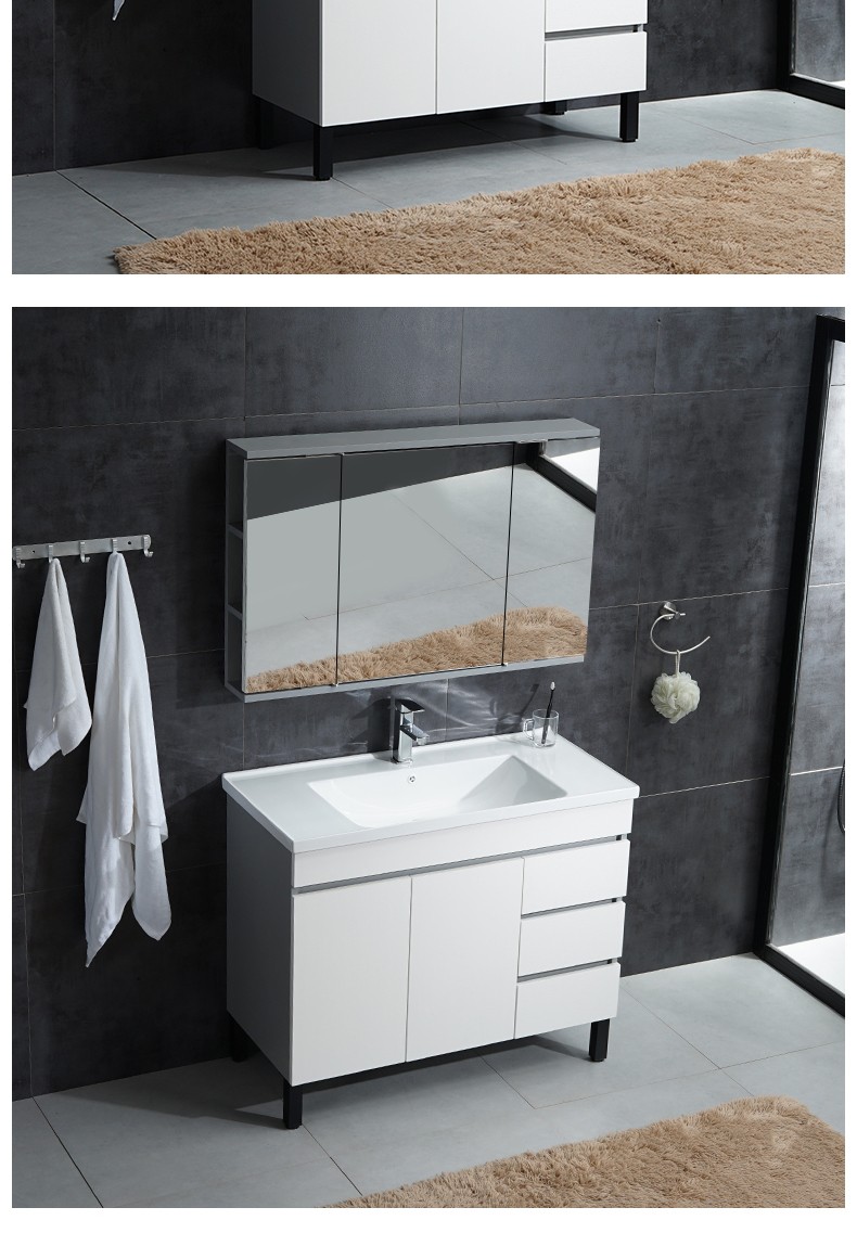 奕陶 实木浴室柜组合 隐藏式镜柜镜箱 风水镜浴室柜 洗脸盆洗漱台整体