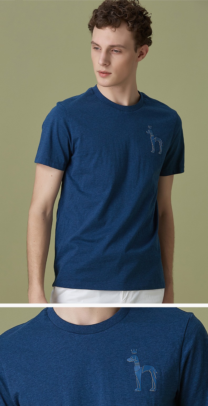 商场同款哈吉斯hazzys夏季t恤衫男简约大logo棉t恤astz