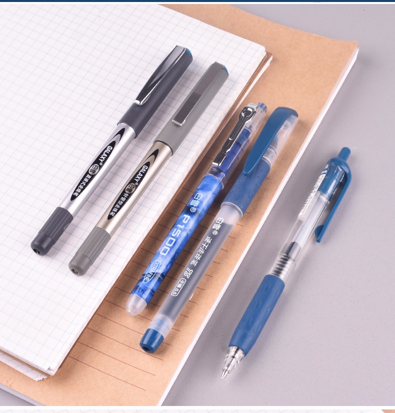 5mm墨蓝色笔水性笔直液式走珠笔速干医生护士用 针管型墨蓝色12支