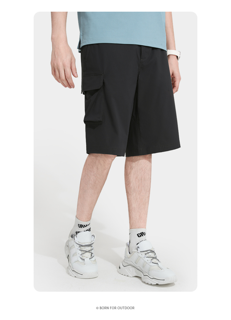 骆驼运动短裤速干男款2022春夏新款舒适凉爽舒适防晒时尚休闲裤男 aba