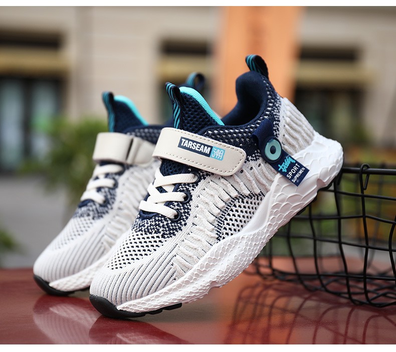 特帅龙男童鞋女儿童运动鞋秋冬季国潮新款飞织网面透气旅游鞋中大童