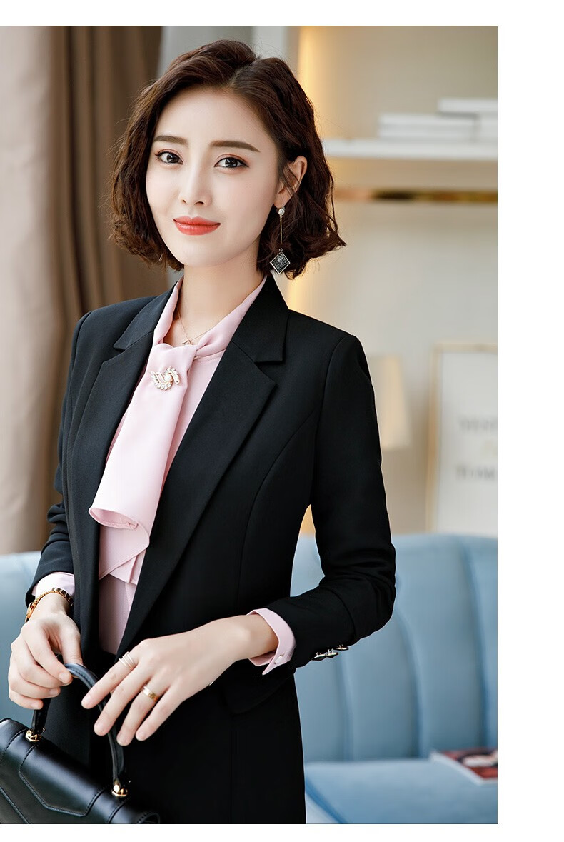 中长款西装外套女春秋时尚韩版休闲职业套装长款小西