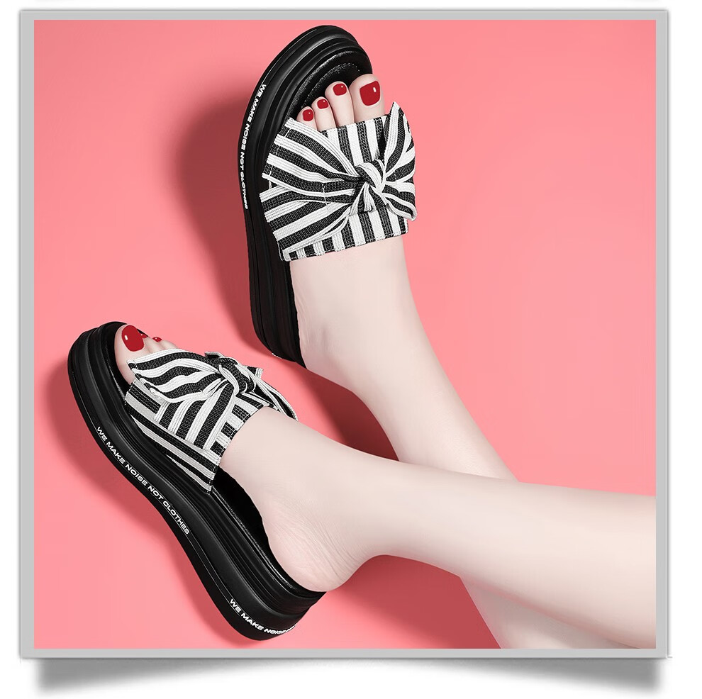 英伦学生时尚休闲性感坡跟凉拖鞋女装室外红色高跟托鞋夏季新款女鞋子