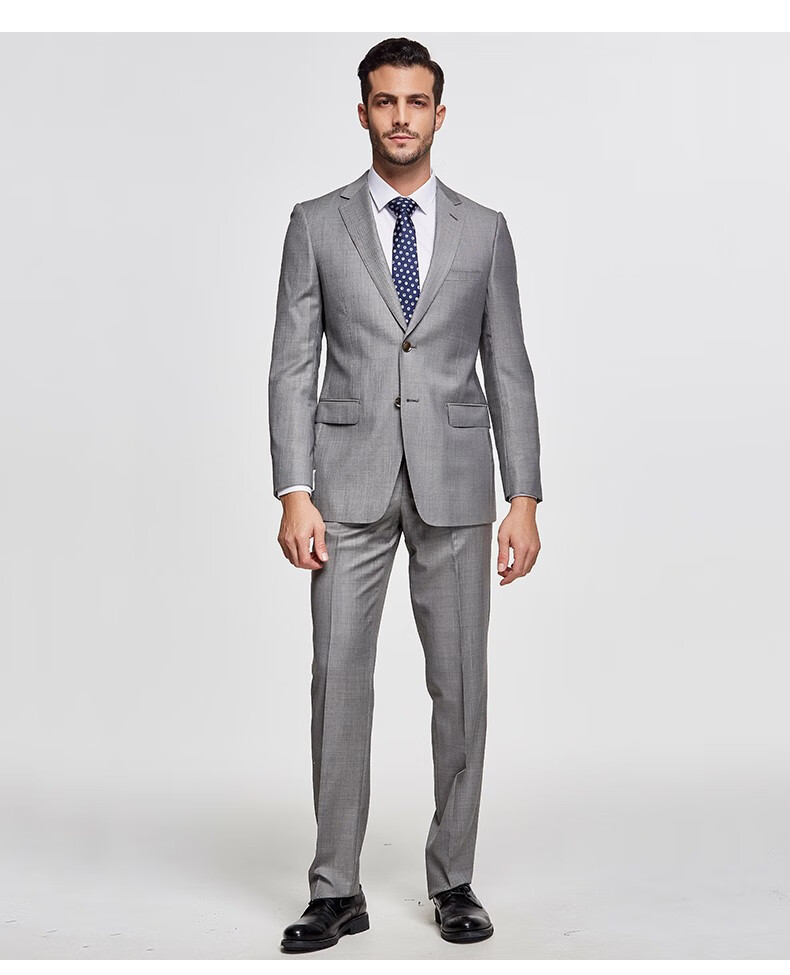 庄吉judger 男士浅色西服商务正装羊毛西装 两粒扣四季款日常休闲易