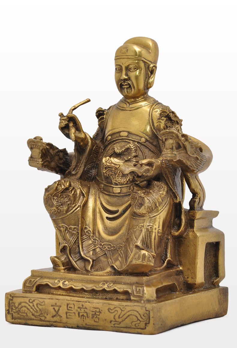 铜文昌帝君神像供奉佛像摆件文曲星像家居客厅玄关书房工艺品家用供奉