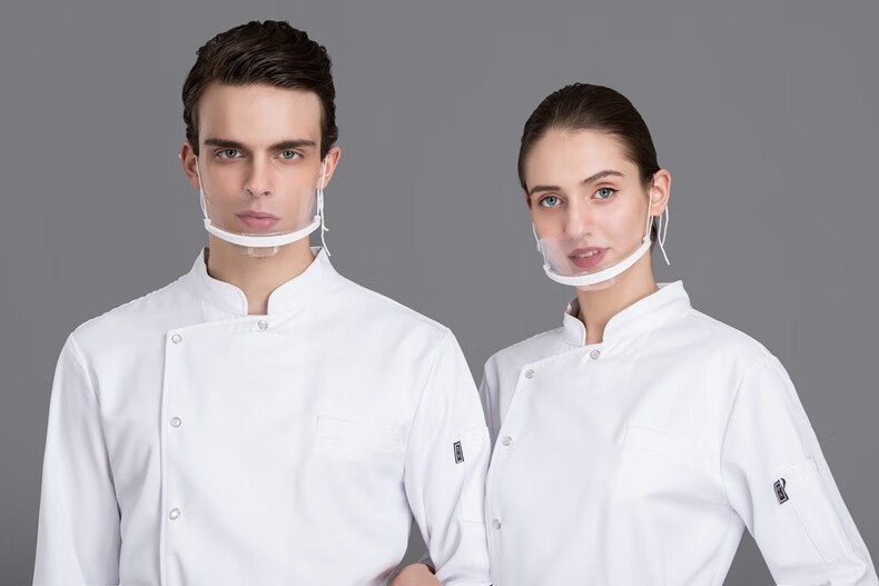 10只装透明口罩餐饮专用食品塑料厨房厨师微笑餐厅酒店防雾唾沫飞沫