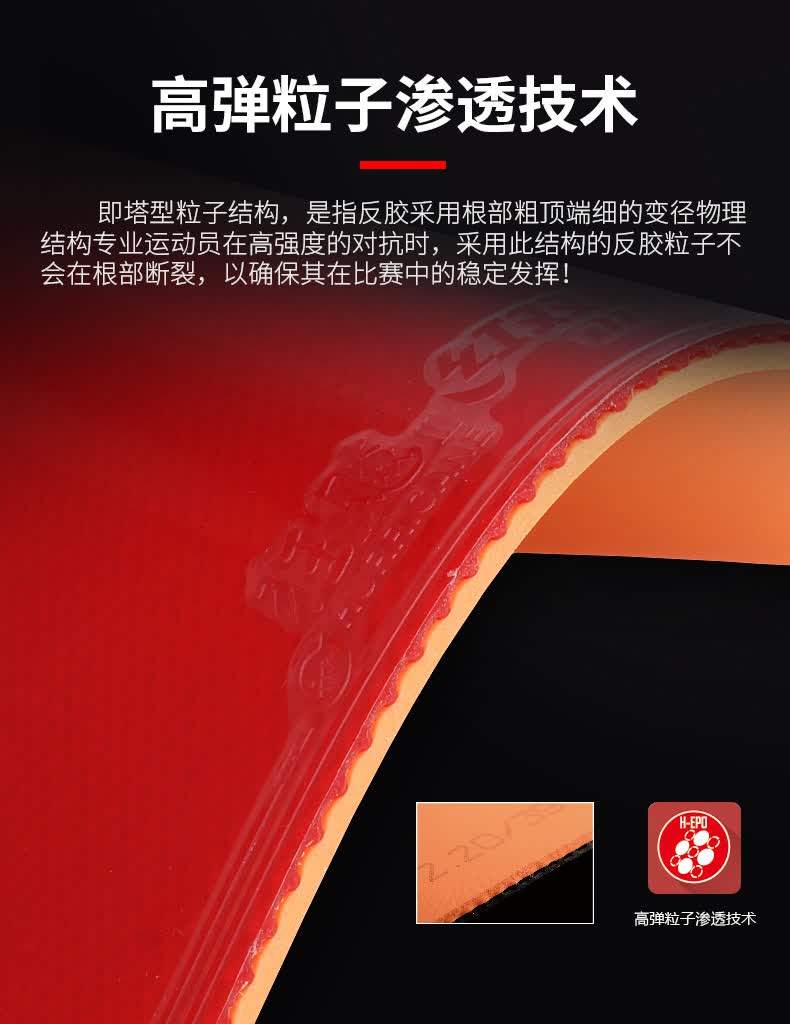 红双喜dhs普狂3/省狂3/省狂蓝海绵乒乓球胶皮狂飙3/狂飙三/狂飚3反胶
