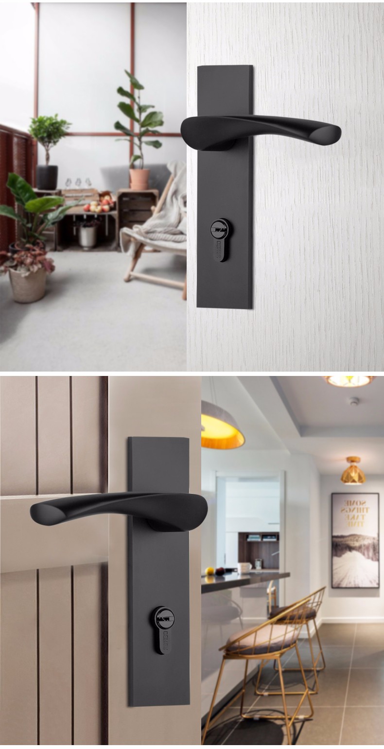 迪纳deinar德国deinar门锁室内卧室门锁欧式木门锁简约黑色静音磁吸房