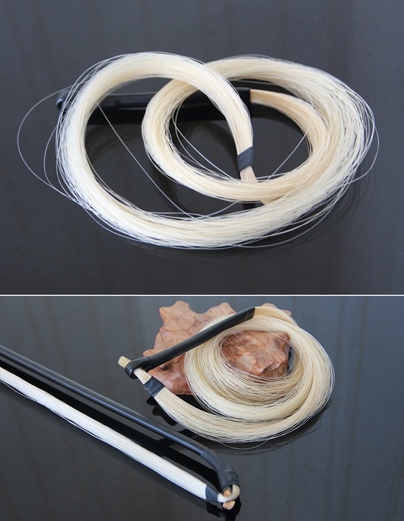 颂音坊二胡弓白马尾二胡弓毛天然84cm二胡弓马尾无染色备用马尾特选公