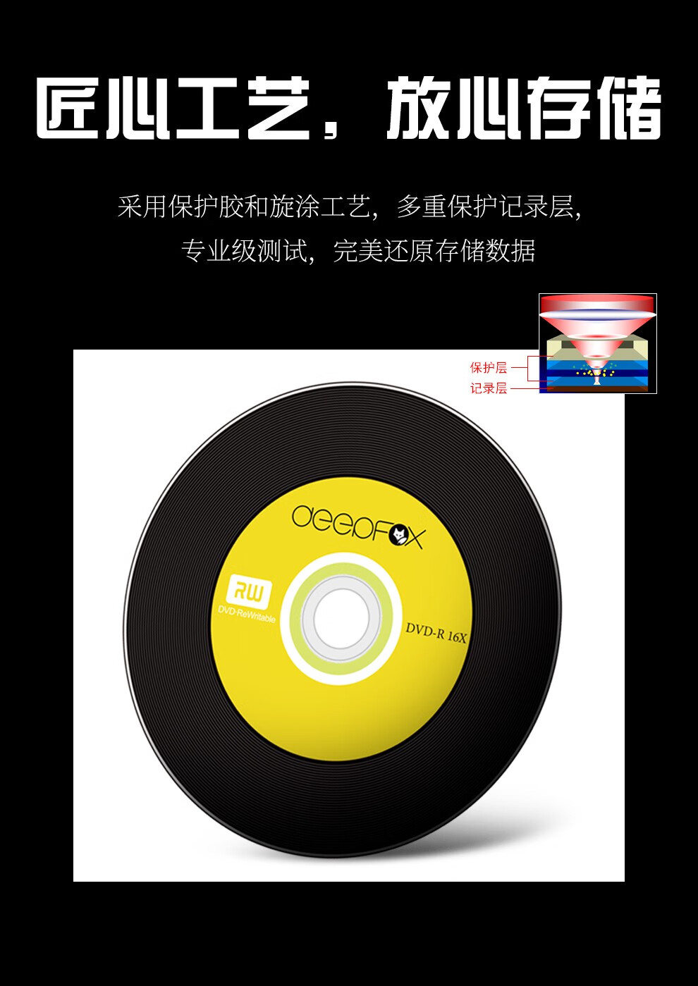 深狐(deepfox)dvd-r/cd刻录盘/光碟/空白光盘车载音乐盘4.