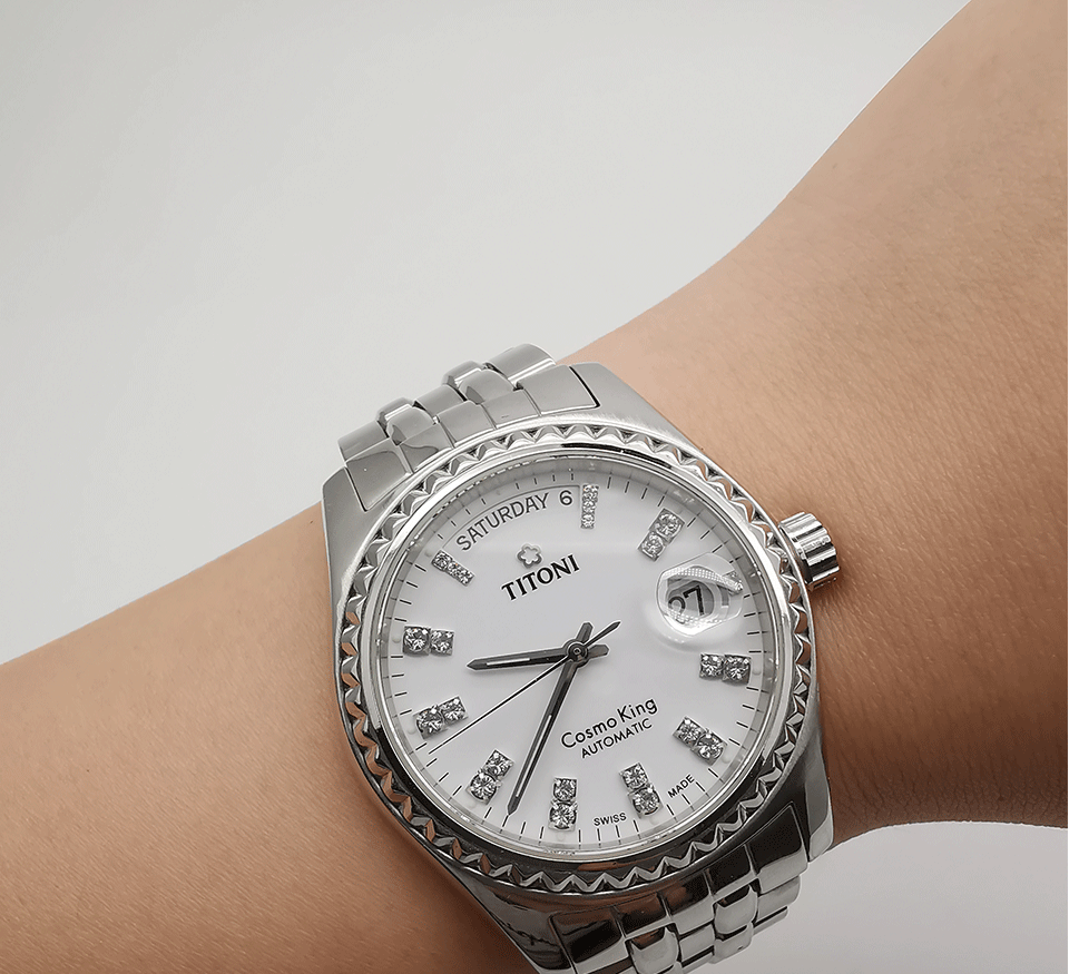 二手95新titoni梅花瑞士手表机械钢带男士腕表全自动机芯可回收置换