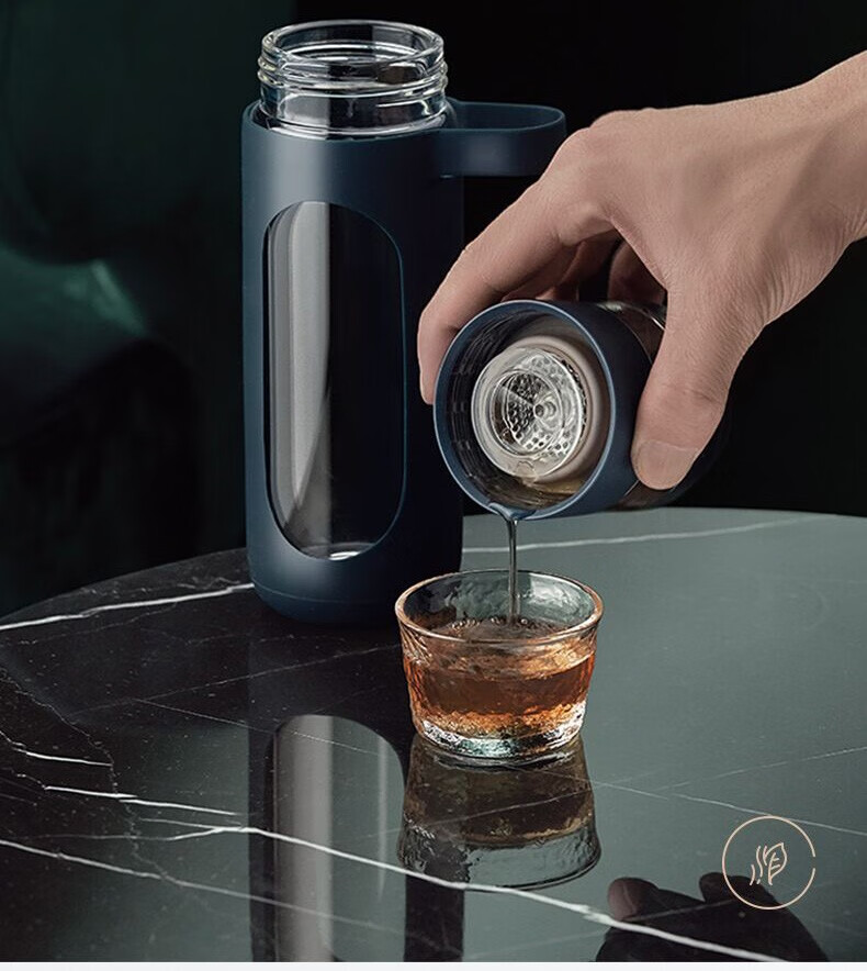 凯霖茶水分离泡茶杯 双层玻璃杯男茶杯 创意旅行水杯过滤便携女杯子