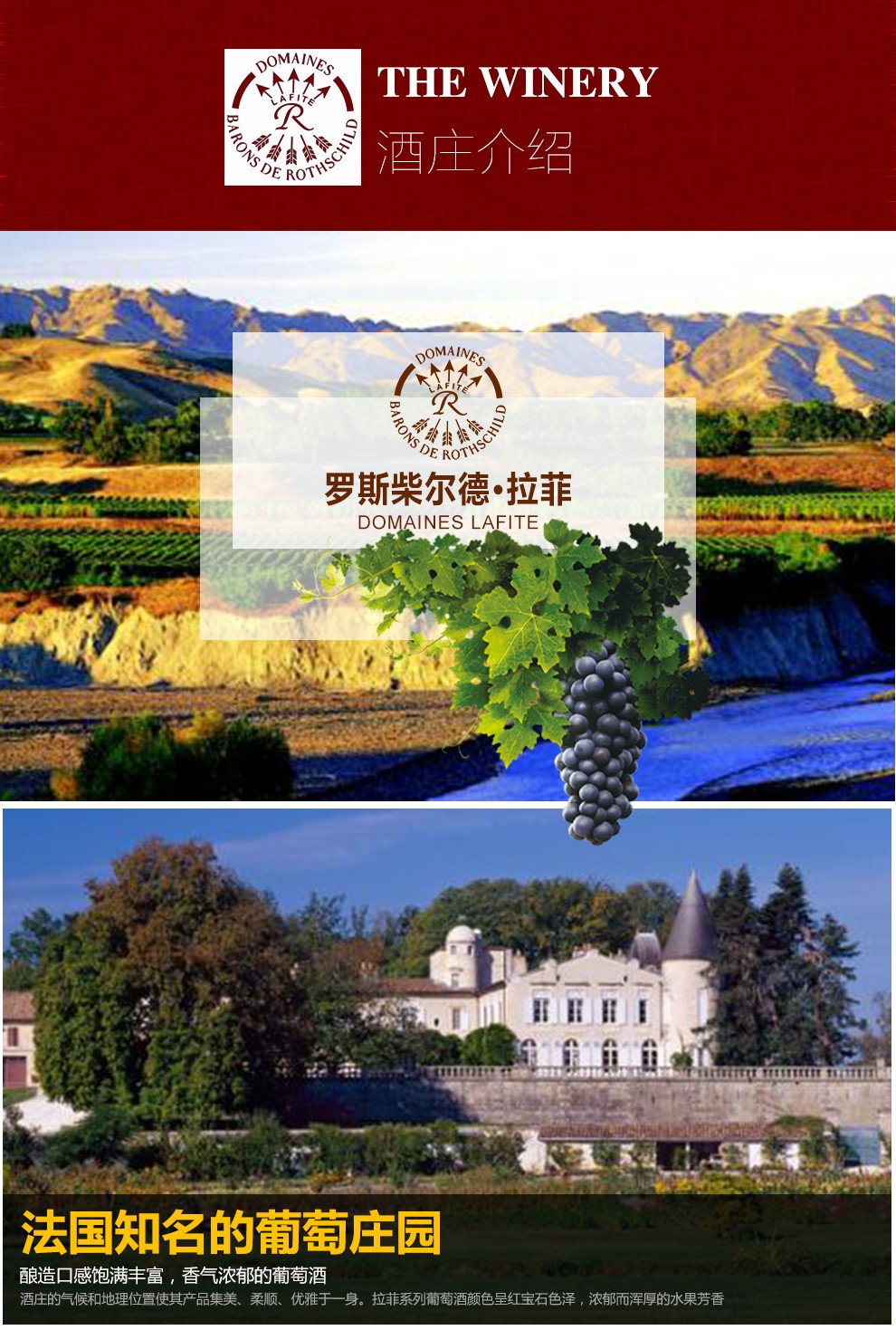 拉菲罗斯柴尔德法国进口红酒1855列级酒庄干红葡萄酒拉菲珍宝小拉菲副