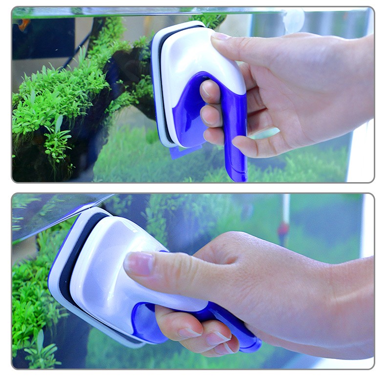 鱼缸刷子强力磁力刷水族箱刮藻刀擦玻璃清洁器工具 鱼缸玻璃擦 磁力擦