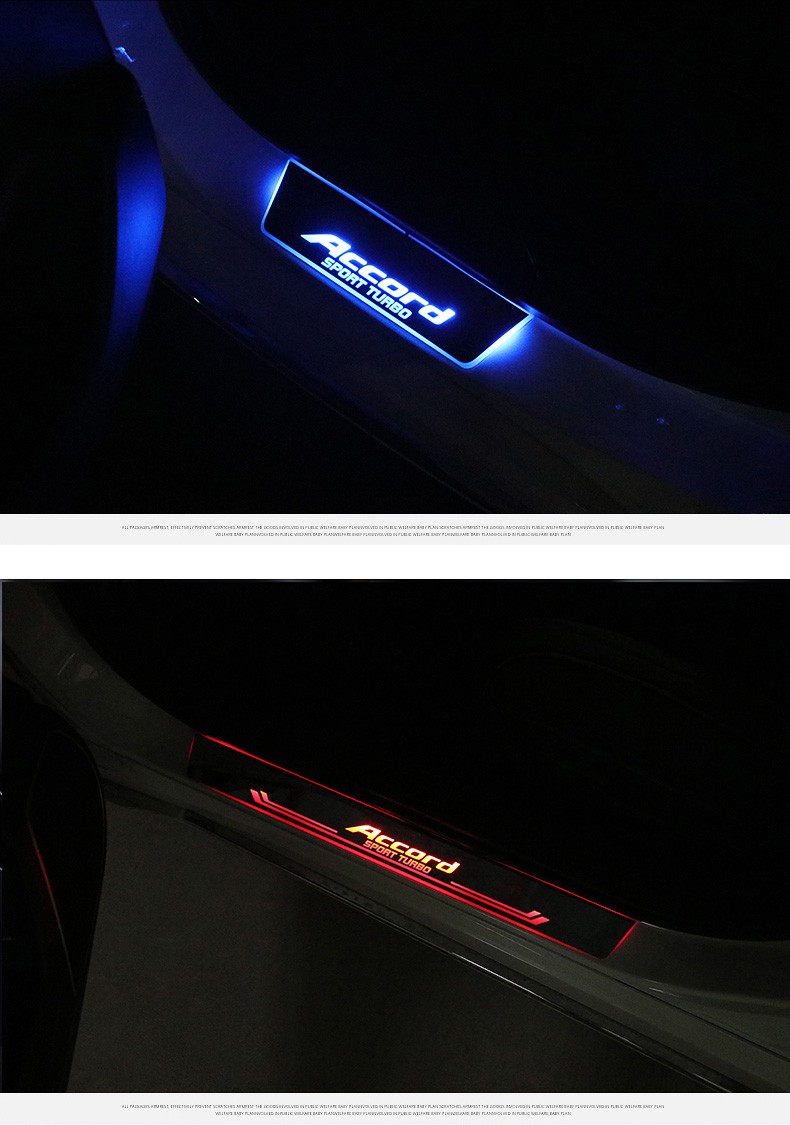 十代雅阁门槛条led流光迎宾踏板改装10代雅阁混动脚踏板氛围灯饰 第十