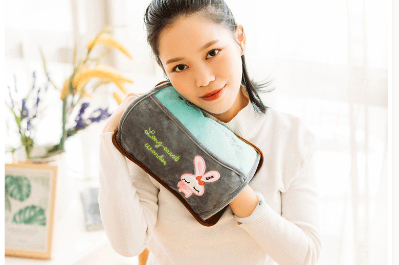 热水袋充电式双插手防爆暖宝宝插电暖水袋可爱毛绒电暖手宝女已注水宸