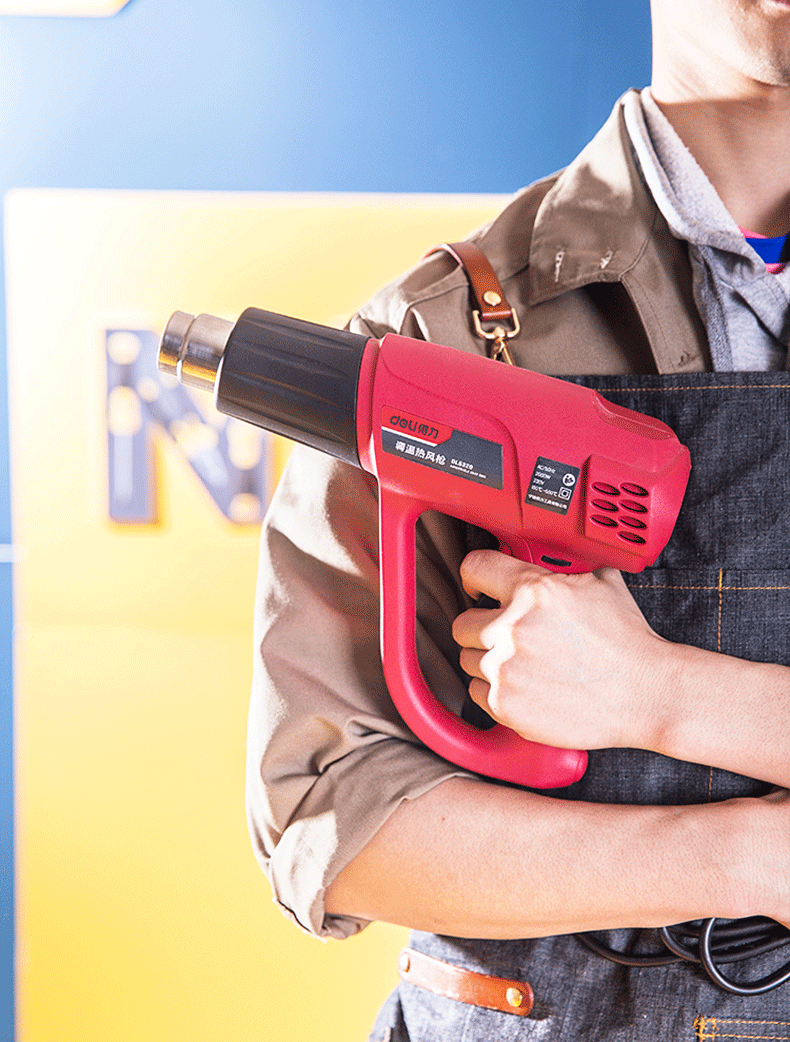 得力(deli)两段调温热风枪工业级电热吹风机热风筒电烤枪汽车烤枪热