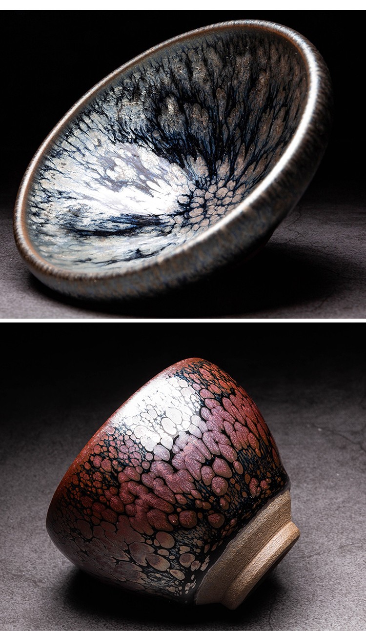 建盏茶杯主人杯单杯油滴曜变天目盏手工品茗杯茶碗功夫茶具 原矿曜变