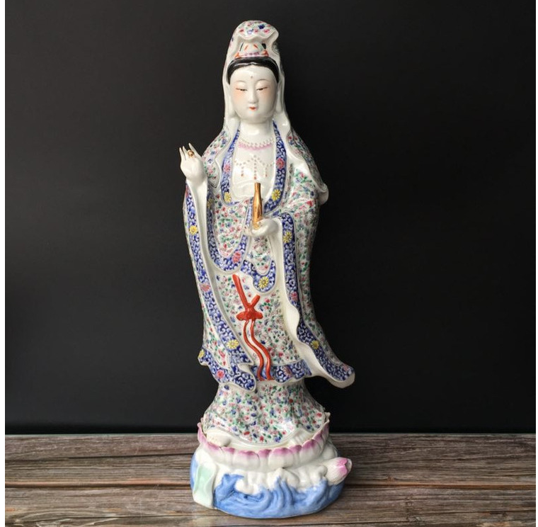潇毅艾景德镇陶瓷观音佛像陶瓷观音家用寺庙佛堂a款