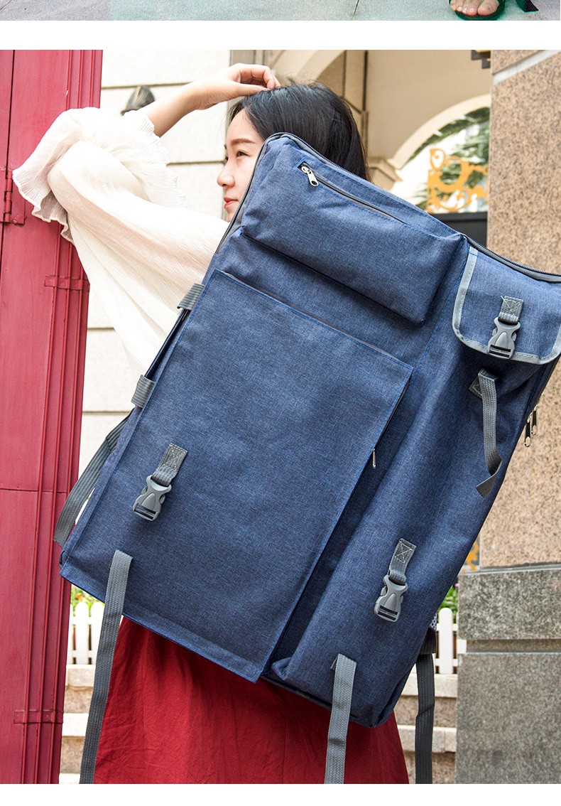 柏伦斯画板袋学生手提画包画袋4k大容量帆布画袋美术艺考里布防水双肩