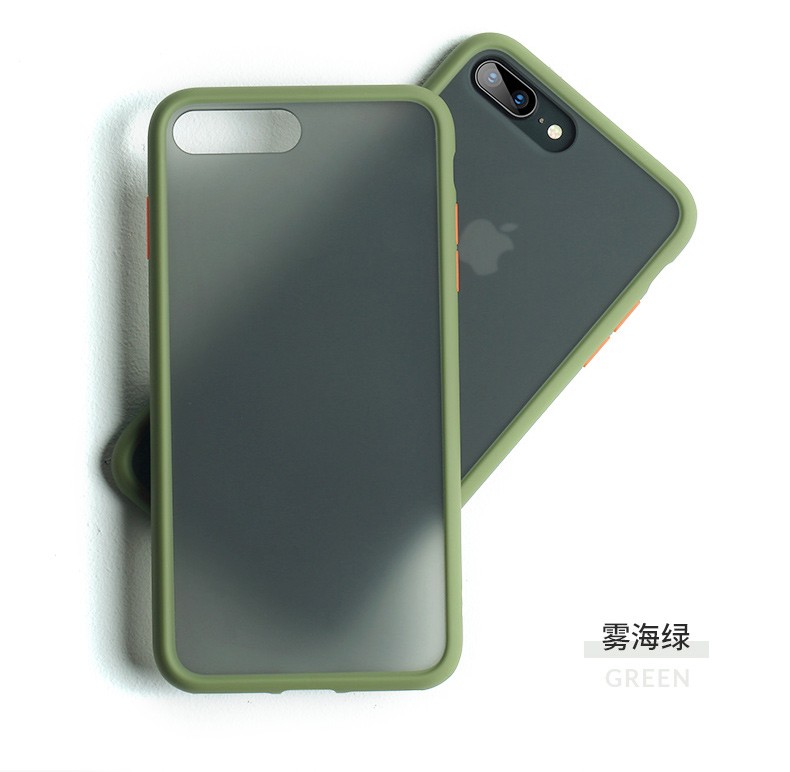 邦克仕 苹果iphone7/8plus/se2手机壳全包边气囊防摔7p磨砂壳撞色肤感