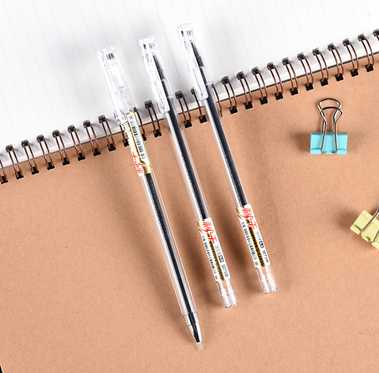 fgacct秒干笔枫叶夹05mm拔帽针管按动速干中性笔快