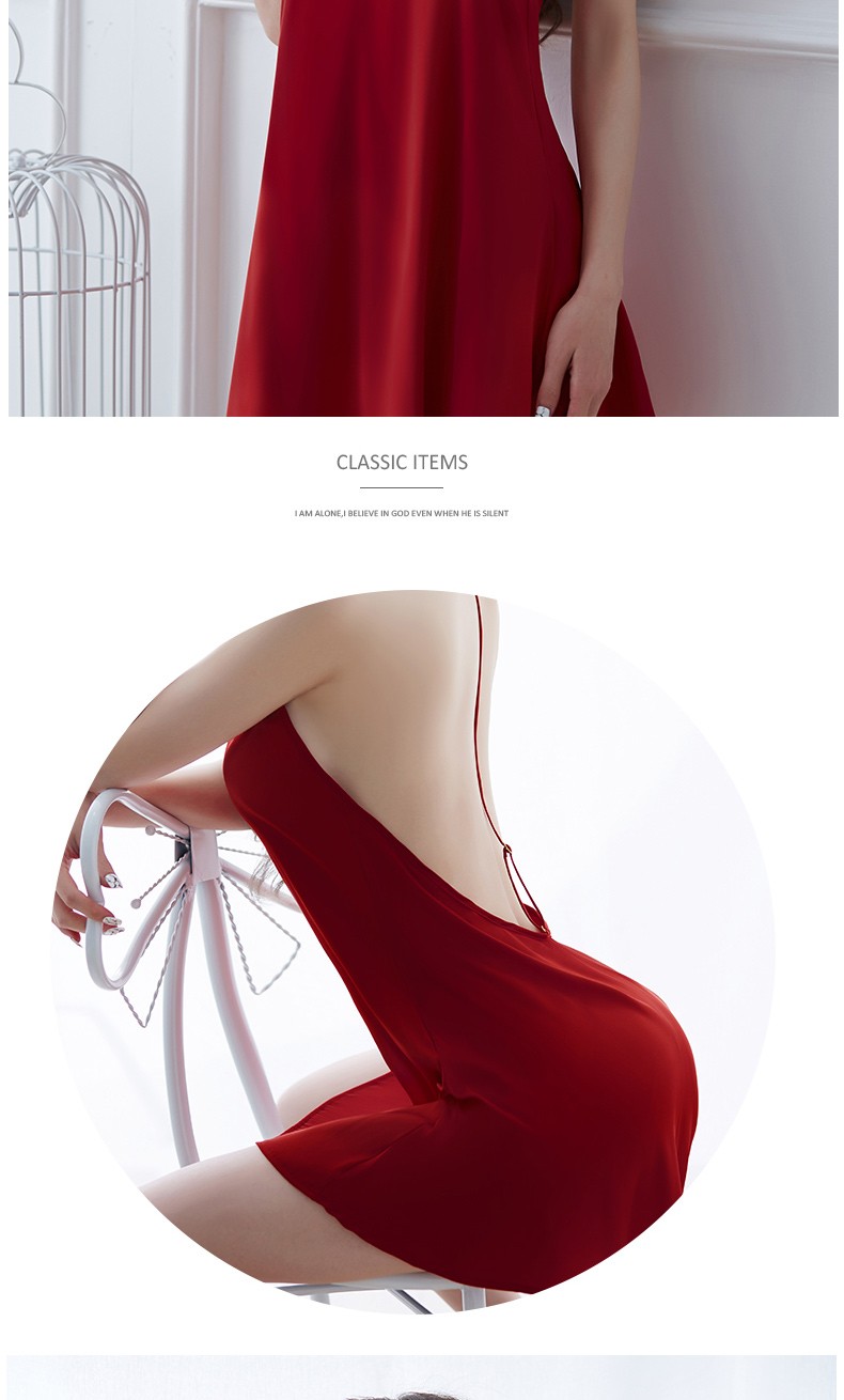 久慕雅黛 情趣内衣女士诱惑性感睡衣低胸露背吊带连衣短裙夜场礼服