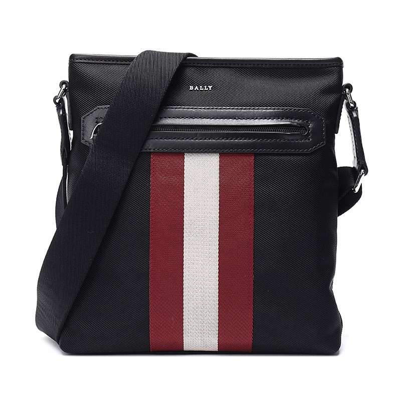男包bally巴利男士织物单肩斜挎包curriostsp15无烟煤色