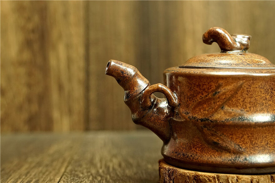 618爆款竹报平安壶釉色雅致敦厚周源华220cc建阳建盏