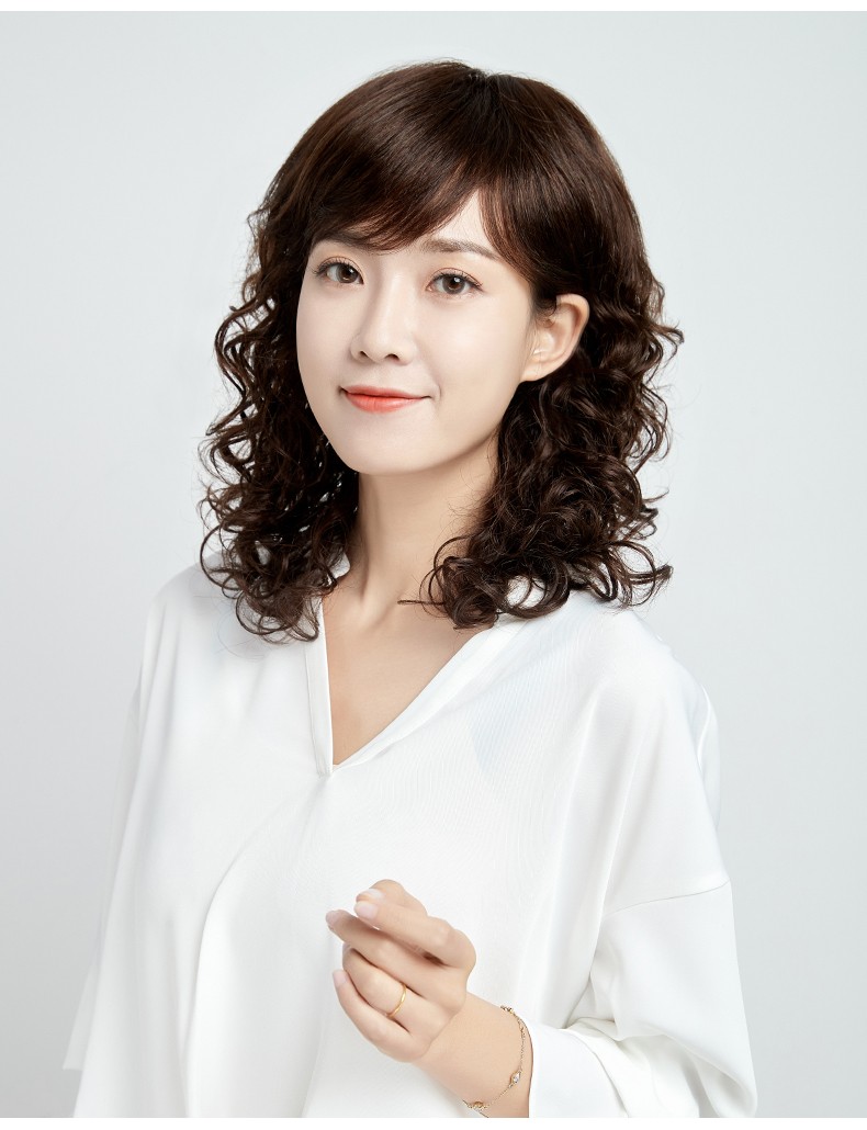 佰丝堂假发女长发全真发中老年妈妈假发套自然透气真人发丝长卷发自然