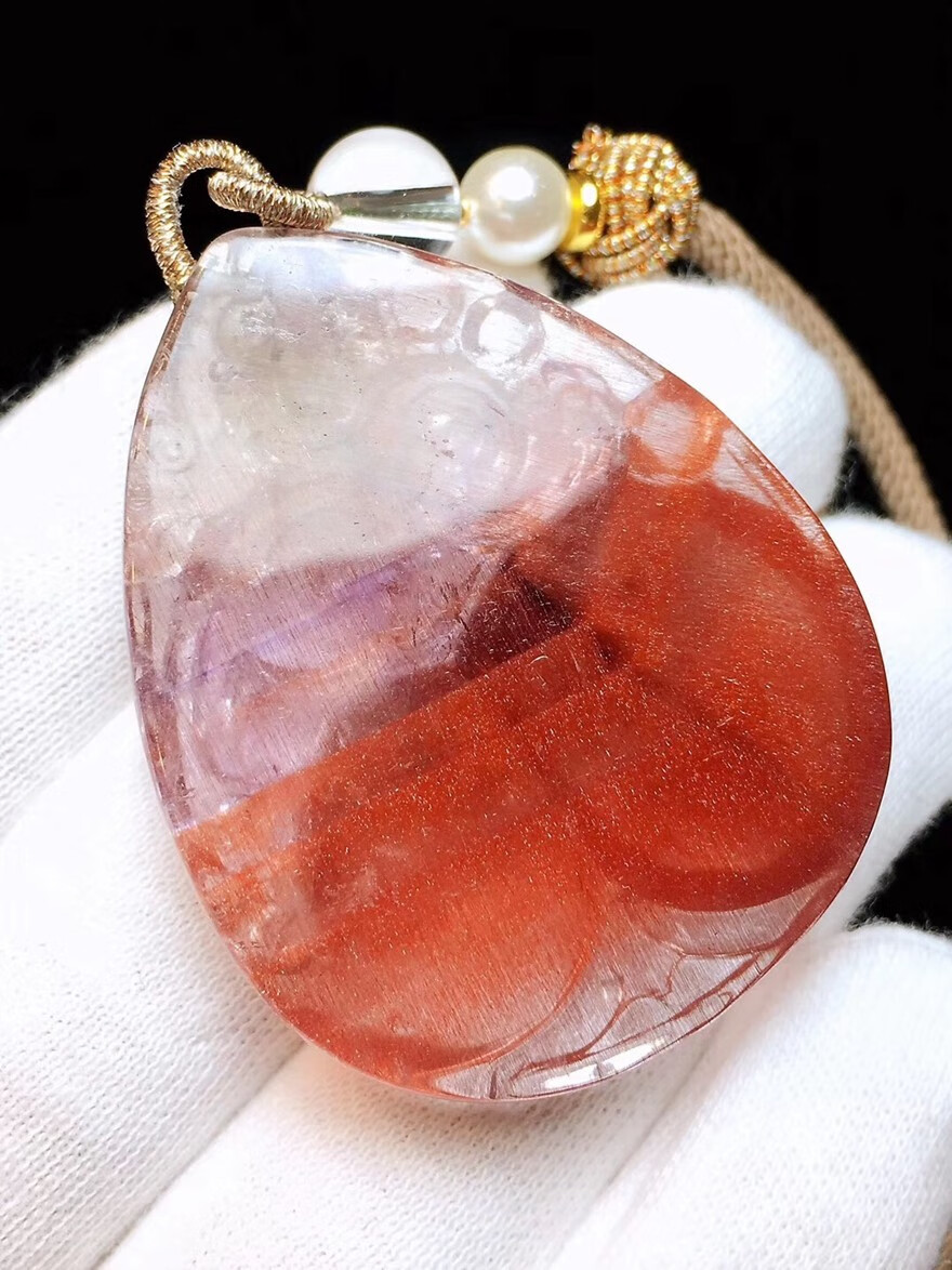 诺源珠宝 超美发晶吊坠 红发晶吊坠 红发晶顺发吊坠 发晶貔貅葫芦吊坠