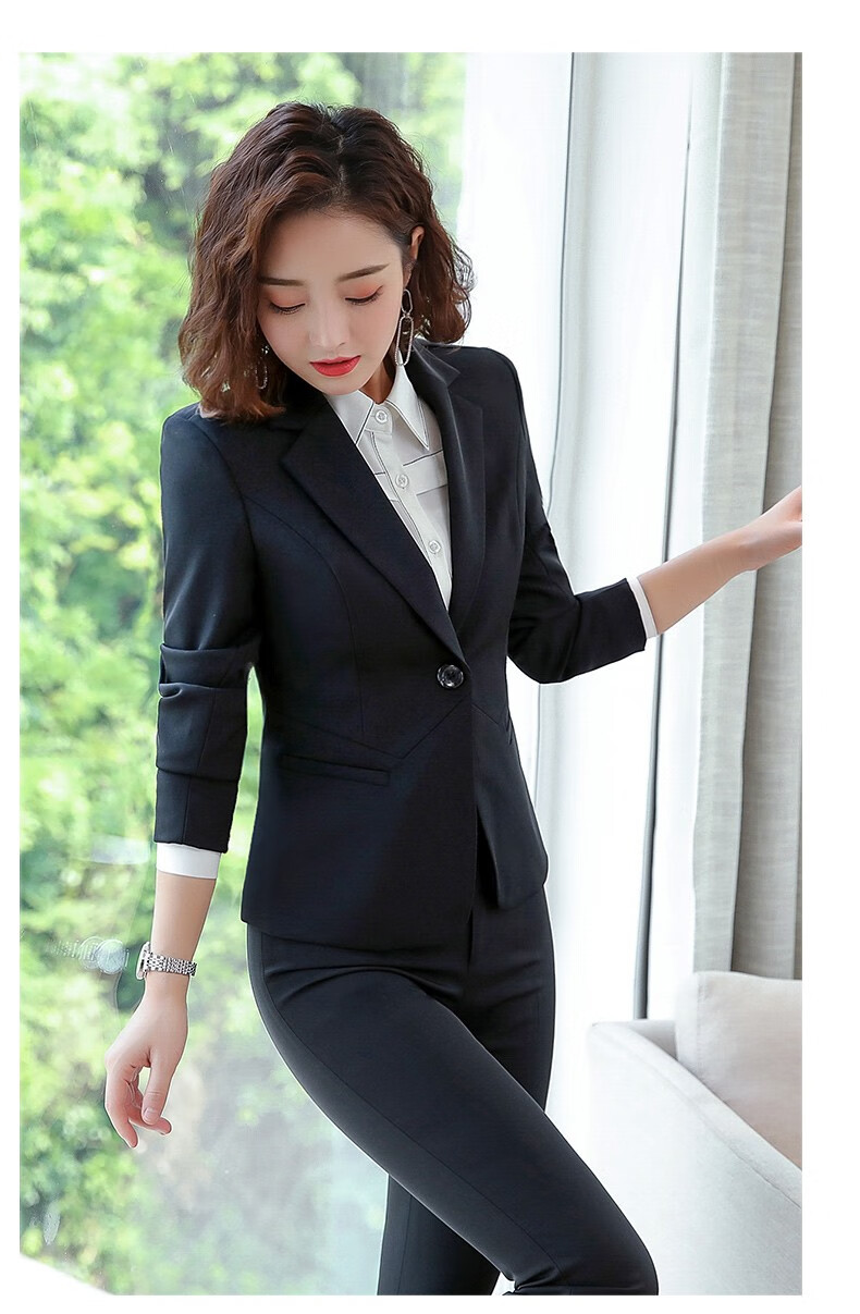 佳昭职业装女装套装小西装女外套时尚西服上衣正装女式空姐制服两件套