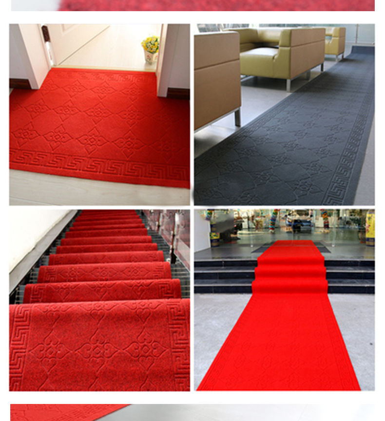 入户走廊中式防滑踏步垫楼梯酒店通道地毯富贵大红普通款09米宽1米长