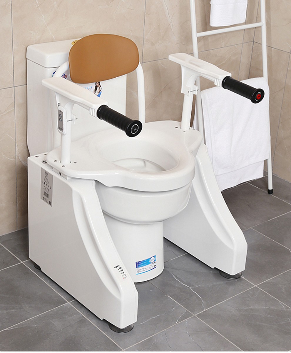 电动辅助升降马桶椅残疾人孕妇老人起身移动坐便椅增高垫安全扶手